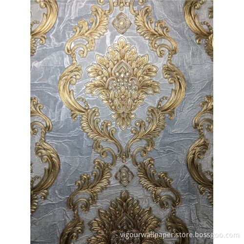 vinyl Emboss Waterproof wallpaper for wallcovering